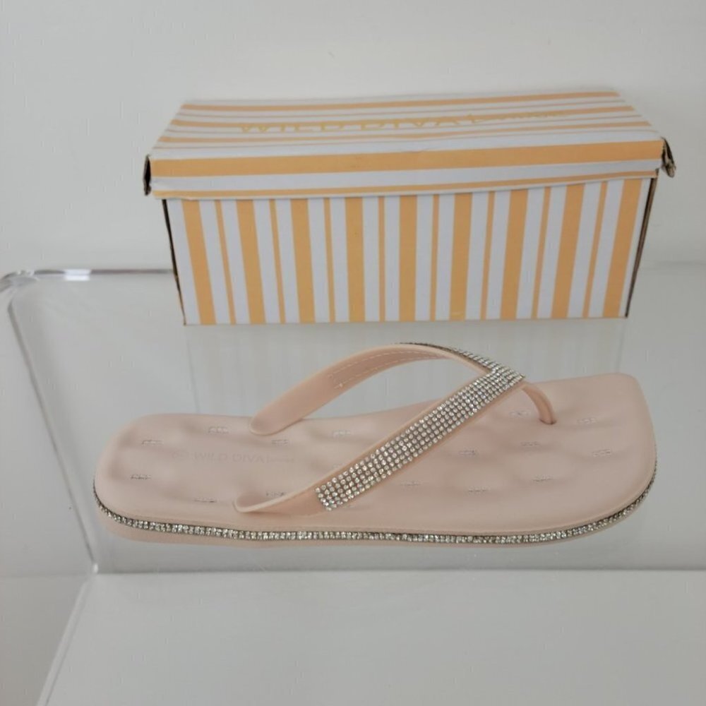 Wild Diva Rhinestone  Square Sandals - Picture 4 of 6